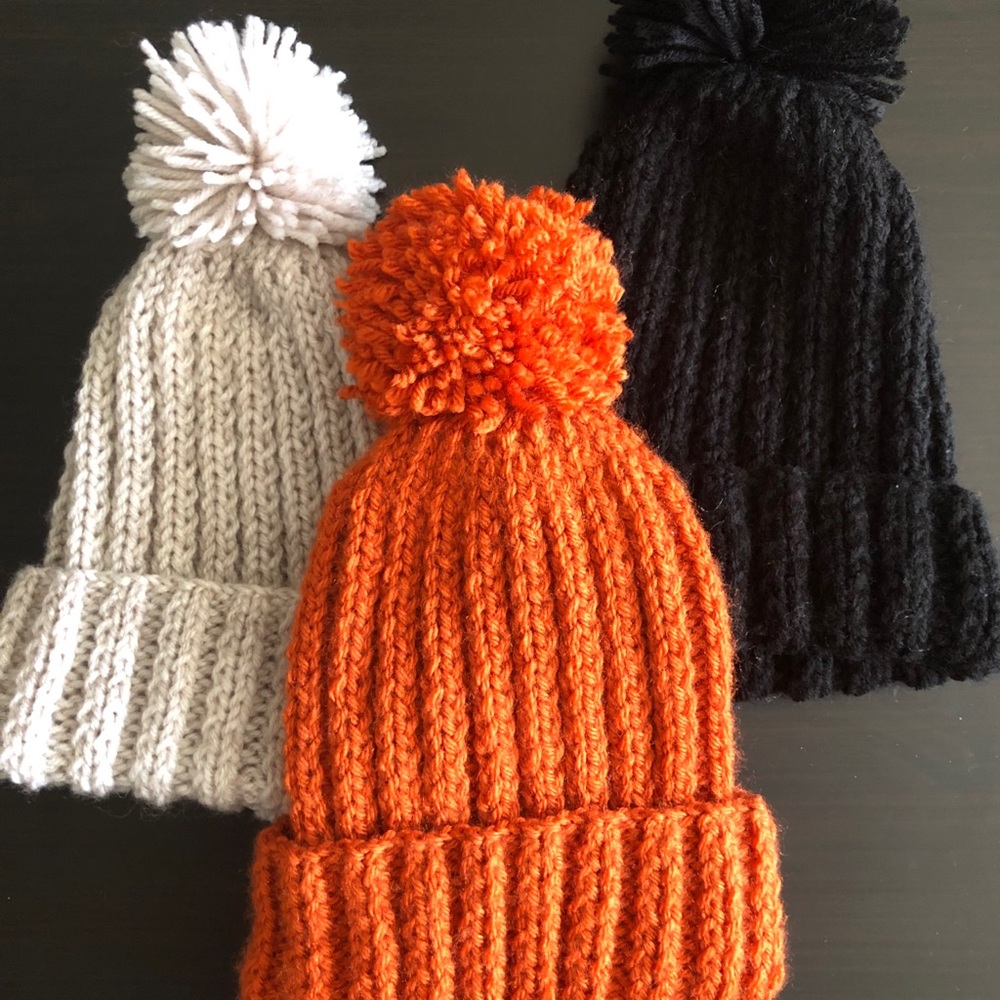 3 pack, Halloween themed handmade beanies
